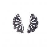 Navajo Sterling Silver Half Concho Earring Pair