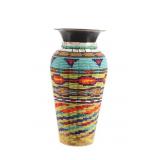 Kathleen Kills Thunder Beaded Tall Vase