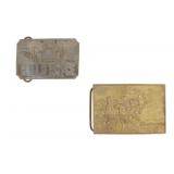 English Montauk Silver & Army Navy Brass Buckles