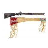 Ca. 1890 Crow Beaded Rifle Case & Tacked Rifle