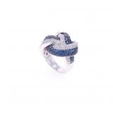 Unity Knot Sapphire VS2 Diamond & 14k Gold Ring