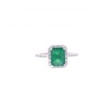 2.63ct Emerald & Diamond 14k White Gold Ring