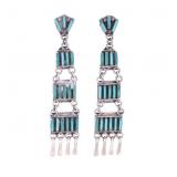 Zuni Sterling & Turquoise Needle Point Earrings