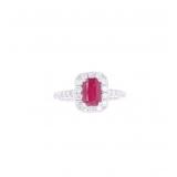 GIA Burmese Ruby VS2 Diamond & Platinum Ring