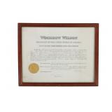 1916 Woodrow Wilson Presidential Appointment Cert.