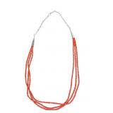 Navajo Natural Branch Coral Sterling Necklace