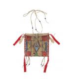 20th C. Crow Apsï¿½alooke Painted Parfleche Bag