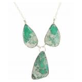 Navajo J. Begay Sterling Silver Variscite Necklace