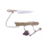Antique Argentina Gaucho Silver Knife Charm Pin