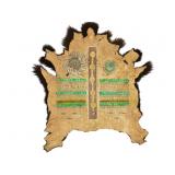 Cheyenne Running Elk Painted Quilled Buffalo Robe