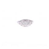 Elegant VS2 Diamond 18k White Gold Antique Ring