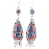 Navajo Mojave Turquoise R. Sam Silver Earrings