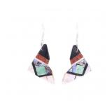 Santo Domingo Pueblo Rosetta Inlaid Dangle Earring
