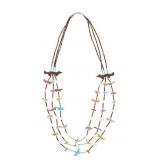 Zuni Multi-Strand Bird Fetish Necklace ca. 1960s
