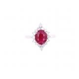 1.92ct Ruby VS Diamond & Platinum Ring