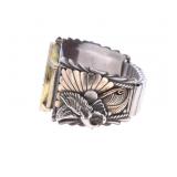 Vintage Pawn Navajo Gold & Silver Eagle Watch Cuff