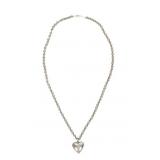 Mexican Silver Pearl Concho Heart Necklace