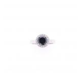 1.36ct Black & White Diamond 14k White Gold Ring
