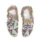 19th C. Sioux Bifurcated Beaded Buffalo Moccasins