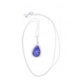 GIA AAA Tanzanite VS2 Diamond & Platinum Necklace