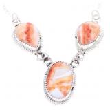 Navajo R Sam Sterling Silver Spiny Oyster Necklace