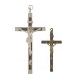 Antique Bronze & Nickel Silver INRI Crosses