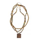 Antique Sand Beads & 1798 Dated Peace Metal