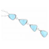 Navajo Tsosie Sterling Turquoise Lariat Necklace