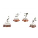 Collection of 4 Don Polland Fine Pewter Sculptures