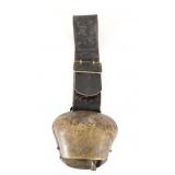 Antique Swiss Austrian Metal Oxen Cow Bell & Strap