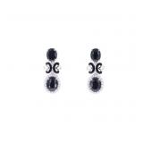 7.60ct Sapphire & VS2 Diamond 18k Gold Earrings