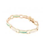 2.31ct Emerald Diamond & 14k Yellow Gold Bracelet