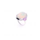 8.58ct Opal, Sapphire & VS2 Diamond Platinum Ring
