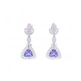 4.07ct Tanzanite Diamond & Platinum Earrings