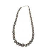 Old Pawn Navajo Pearls Stamped Graduated Necklace