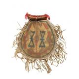 19th-C Lakota U-Shaped Painted Parfleche Container