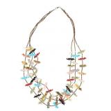 Zuni Triple Strand Fetish & Sterling Necklace