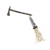 19th-Century Oglala Pipe Tomahawk w/ Beaded Drop