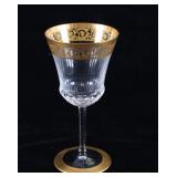 Crista France Saint Louis Thistle Gold Stem Goblet