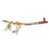 Signed Sioux Beaded & Carved Catlinite Pipe & Stem