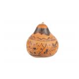 Peruvian Hand Carved Mate Burilado Gourd Vessel