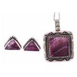 Navajo Sterling Silver Spiny Purple Oyster Jewelry