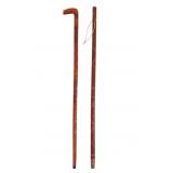 Hand Carved Wood Folk Art Walking Canes 20th C (2)