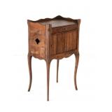 Louis XV French Chevet Table w/ Tambour Door
