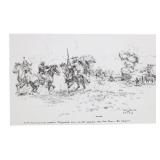 Dave Powell Little Bighorn Sketch Reno Battlefield
