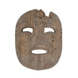 Early Hand Carved Wood Inuit Mask 19th C.
