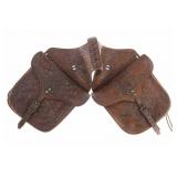 Early Montana Cowboy Highly Carved Saddlebags