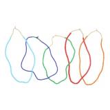 Hudson Bay Red, Blue & Green White Heart Beads (5)