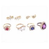 Amethyst, Topaz, Ruby Ring/Earrings Collection