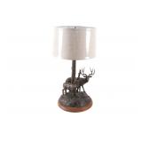 Jerold Smiley "Powder River Muley" Bronze Lamp